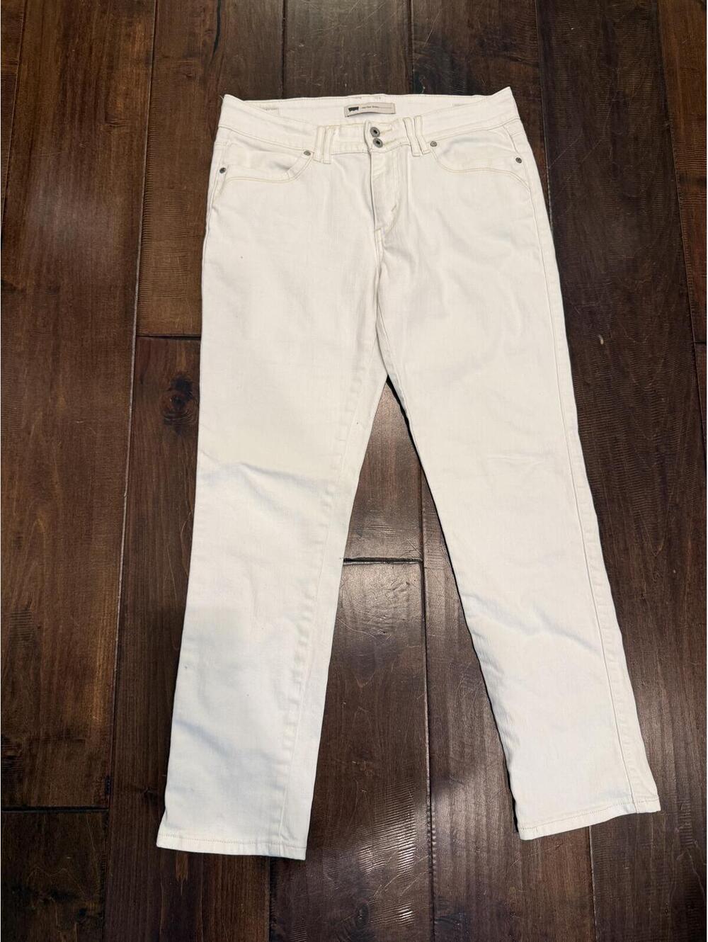 Levi’s Mid Rise Skinny White Jeans W31 L32 Button Fly Denim